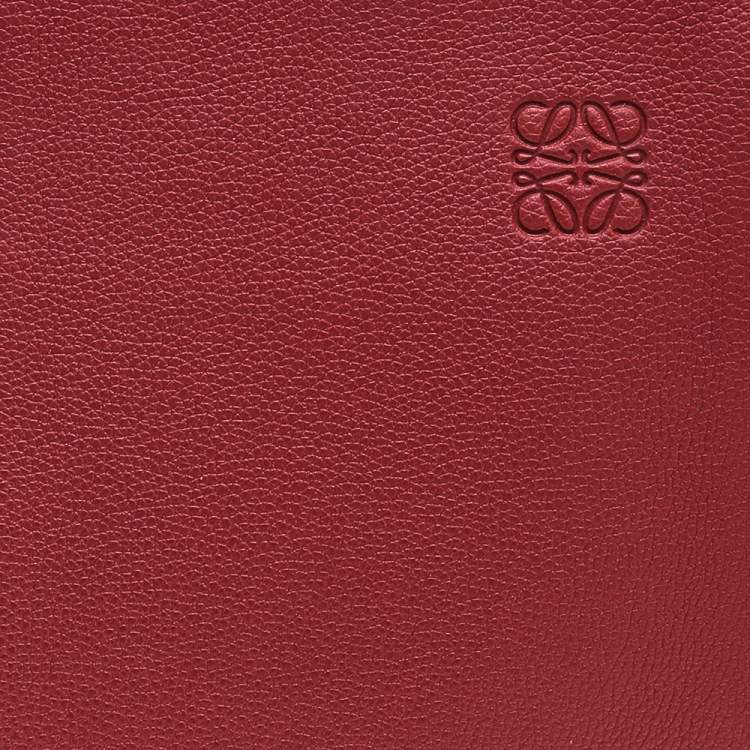 Pre Owned Loewe Brick Red Leather Large Cushion Tote