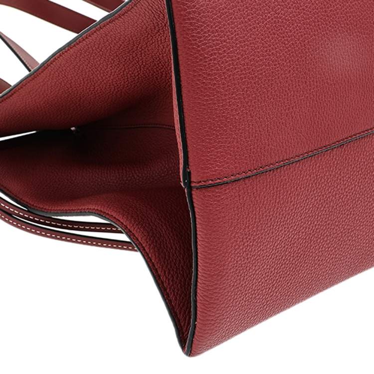 Pre Owned Loewe Brick Red Leather Large Cushion Tote