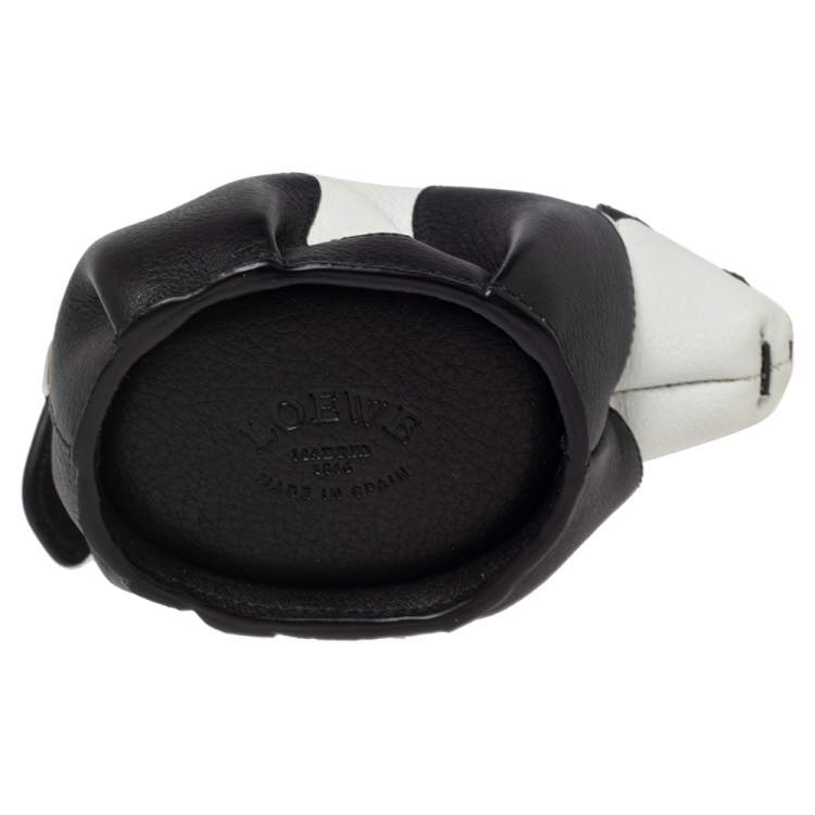 Pre Owned Loewe Black/White Leather Panda Coin Purse