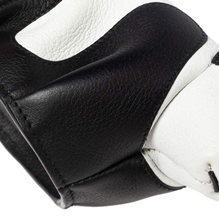 Pre Owned Loewe Black/White Leather Panda Coin Purse