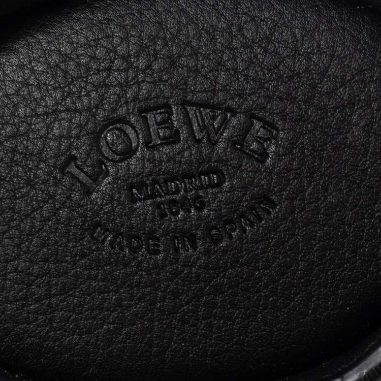 Pre Owned Loewe Black/White Leather Panda Coin Purse