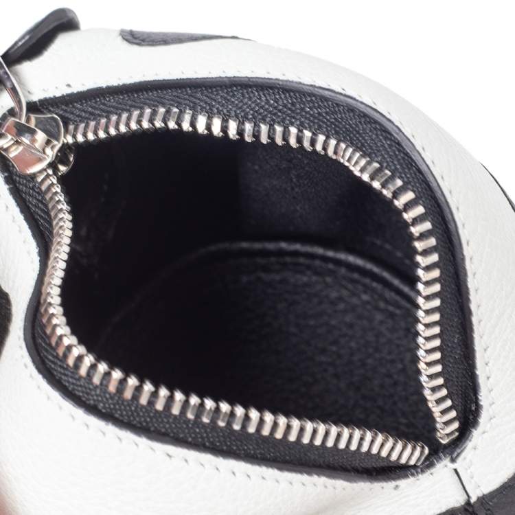 Pre Owned Loewe Black/White Leather Panda Coin Purse