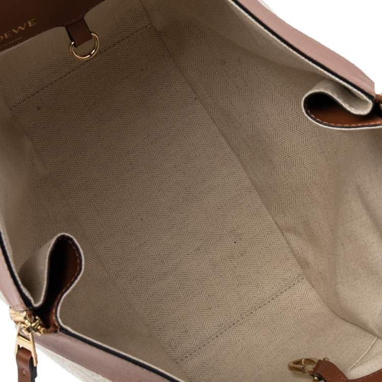 Pre Owned Loewe Beige/Brown Leather Small Hammock Shoulder Bag