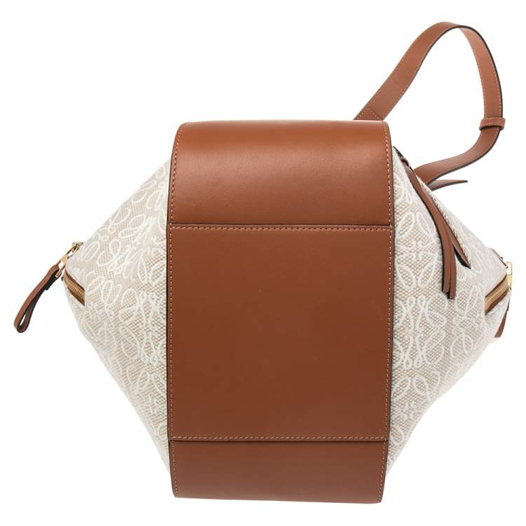 Pre Owned Loewe Beige/Brown Leather Small Hammock Shoulder Bag
