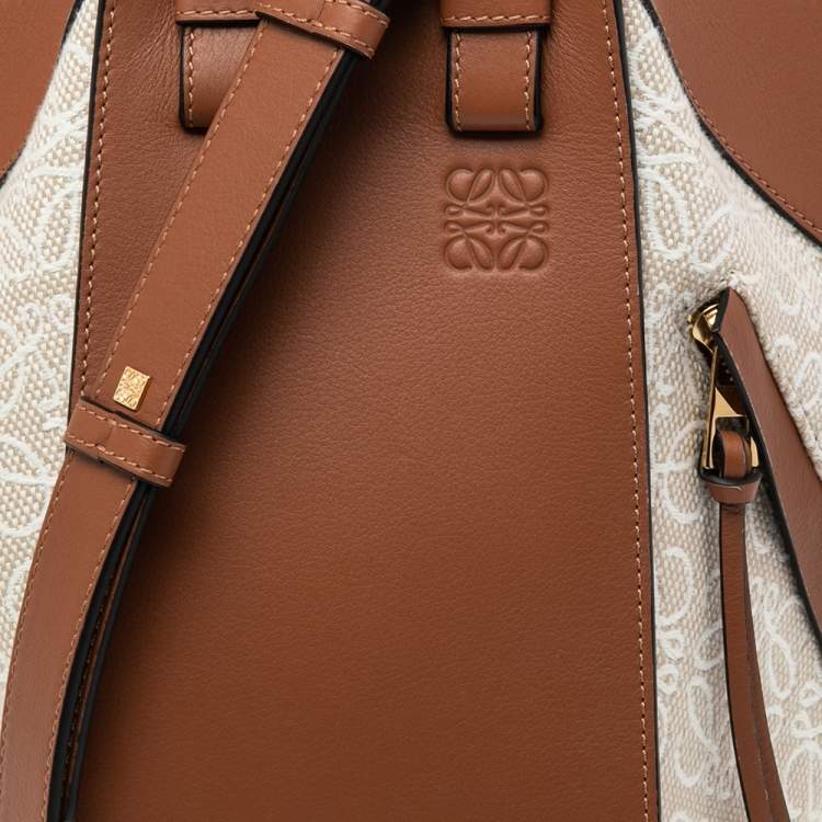 Pre Owned Loewe Beige/Brown Leather Small Hammock Shoulder Bag