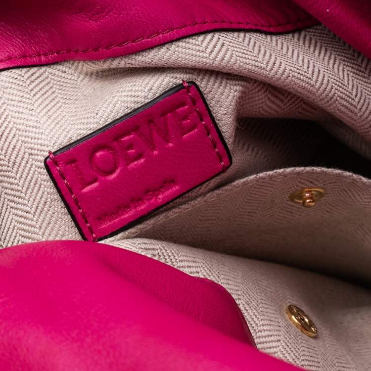 Pre Owned Loewe Pink Leather Flamenco Knot Shoulder Bag
