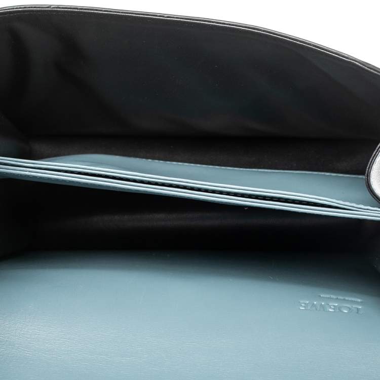 Pre Owned Loewe Blue Leather Barcelona Crossbody Bag