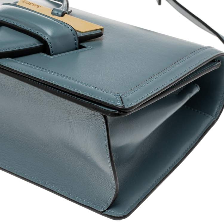 Pre Owned Loewe Blue Leather Barcelona Crossbody Bag