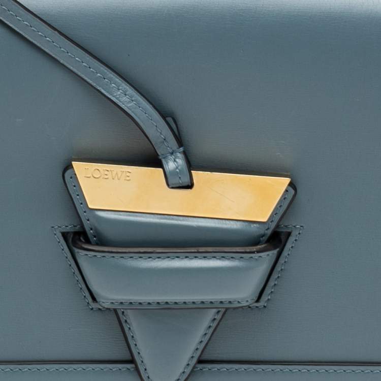 Pre Owned Loewe Blue Leather Barcelona Crossbody Bag