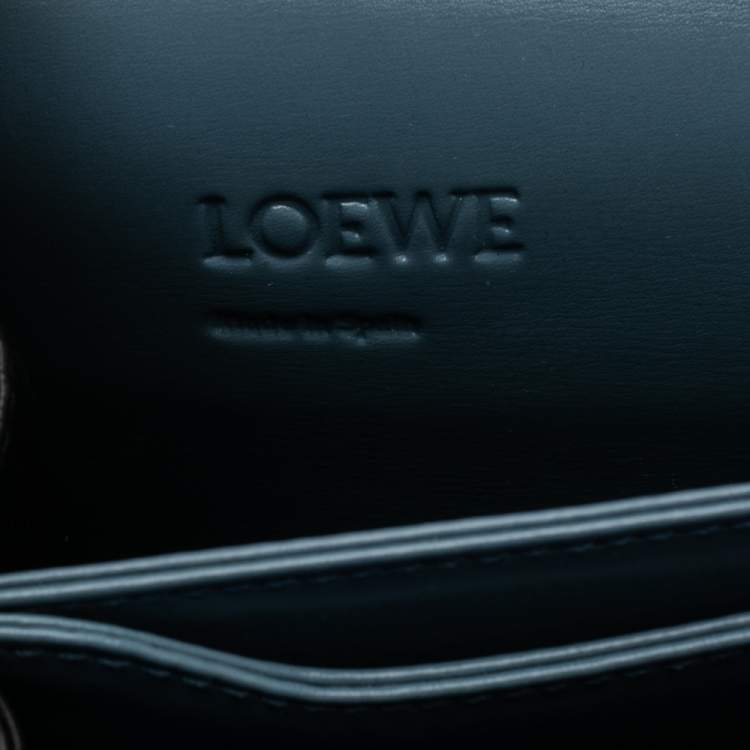 Pre Owned Loewe Blue Leather Barcelona Crossbody Bag