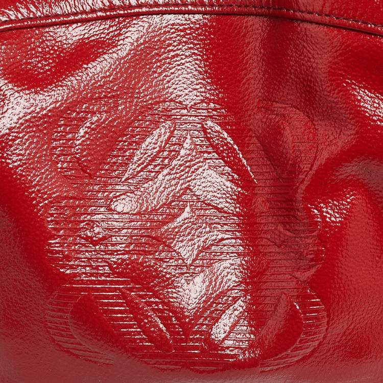 Pre Owned Loewe Red Patent Leather Aire Hobo