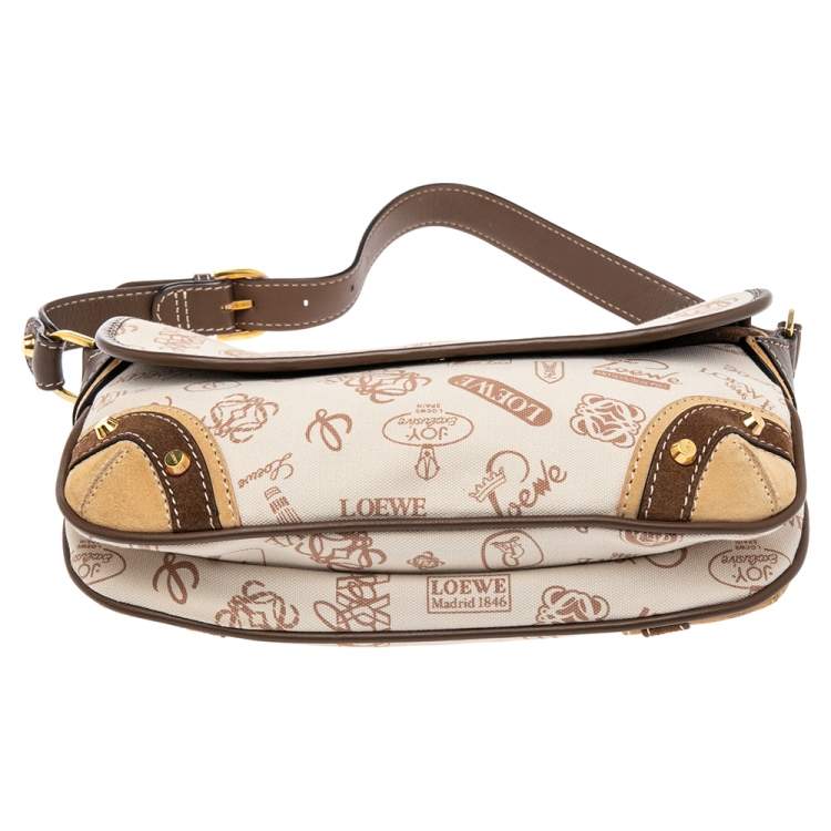 Pre Owned Loewe Multicolor Signature Printed Canvas, Suede and Leather Shoulder Bag