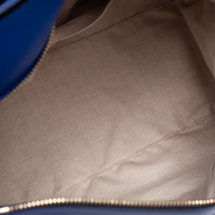 Pre Owned Loewe Royal Blue Leather Large Puzzle Bag