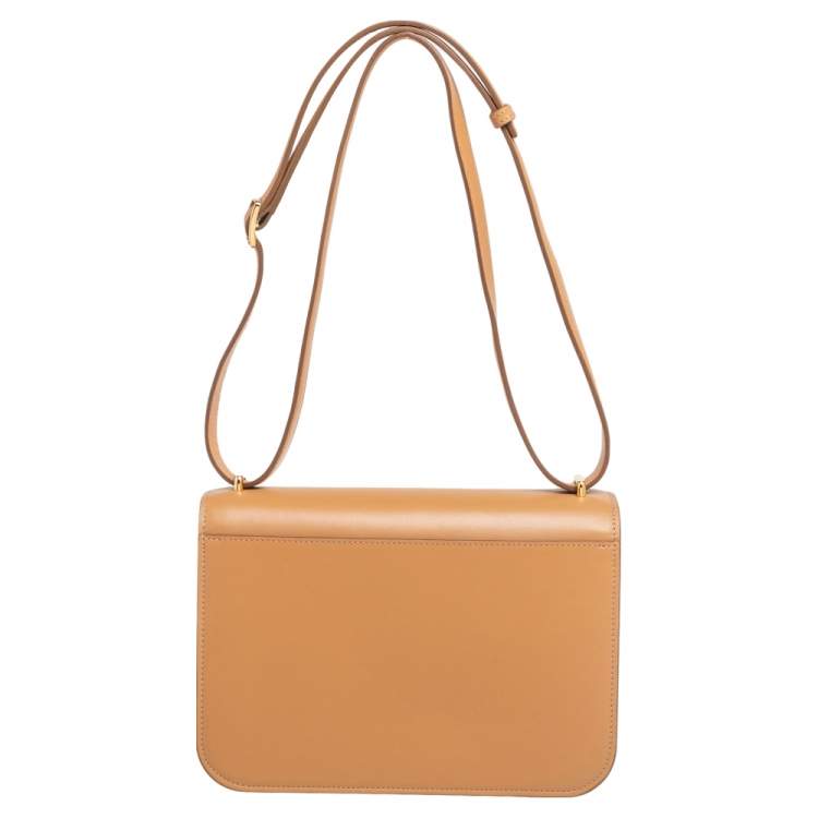 Pre Owned Loewe Tan Leather Anagram Flap Shoulder Bag