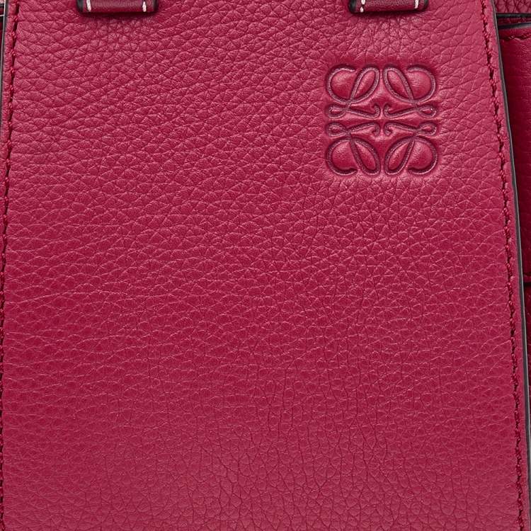 Pre Owned Loewe Burgundy Leather Mini Hammock Drawstring Bag
