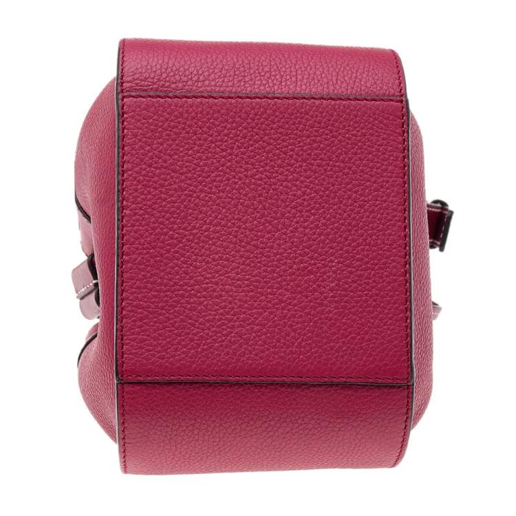 Pre Owned Loewe Burgundy Leather Mini Hammock Drawstring Bag