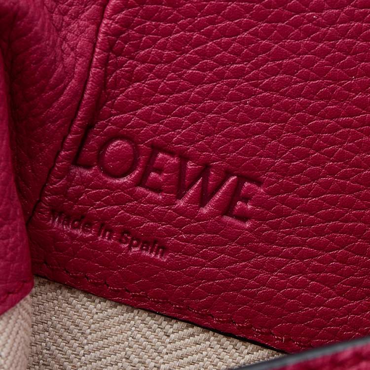 Pre Owned Loewe Burgundy Leather Mini Hammock Drawstring Bag