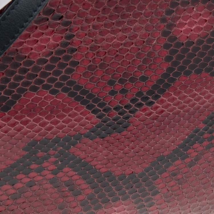 Pre Owned Loewe Black/Red Leather and Python Missy Crossbody Bag