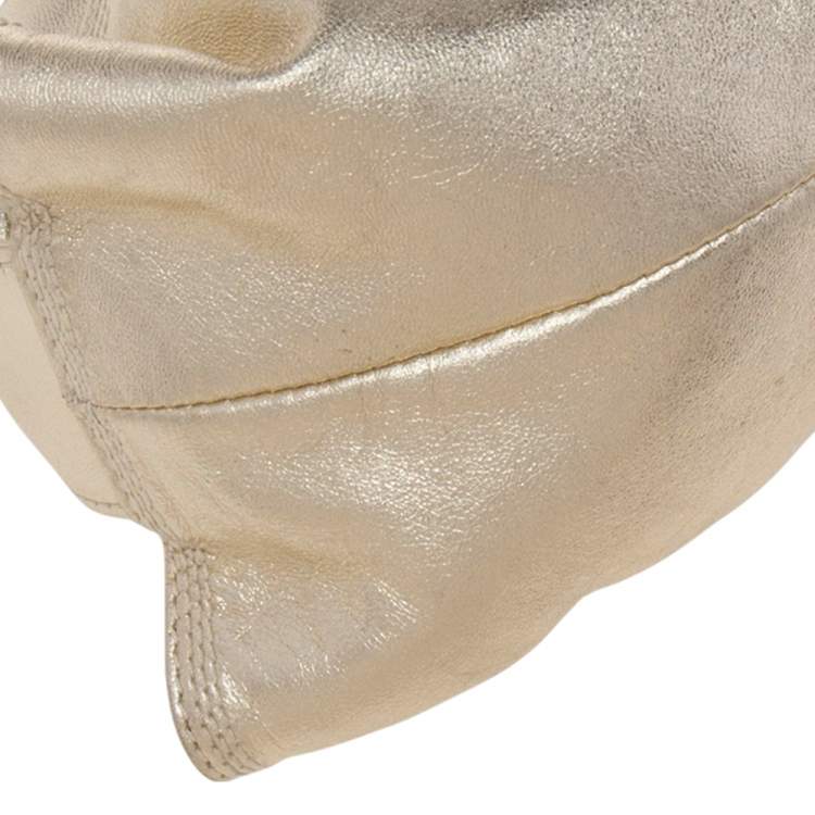 Pre Owned Loewe Pale Gold Leather Aire Crossbody Bag