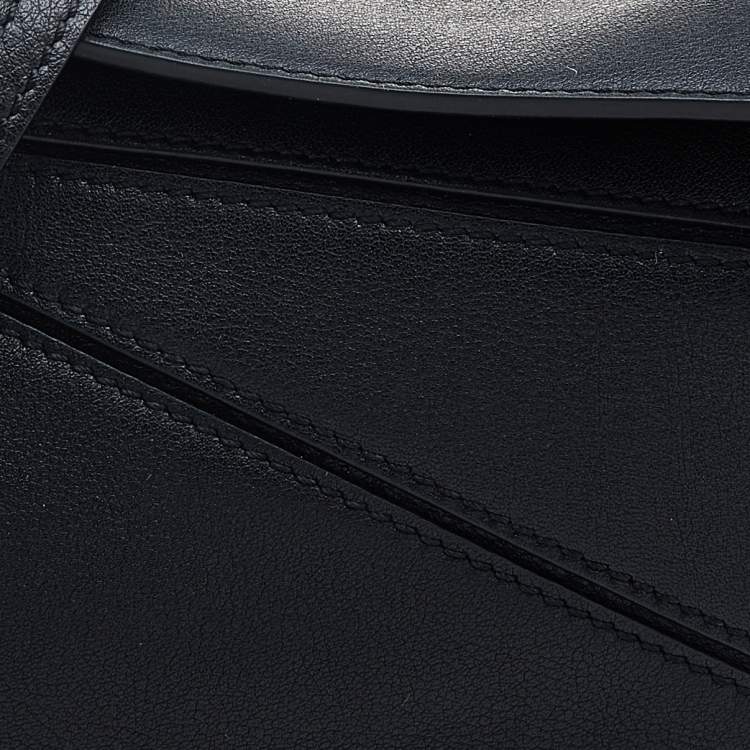 Pre Owned Loewe Black Leather Mini Puzzle Shoulder Bag