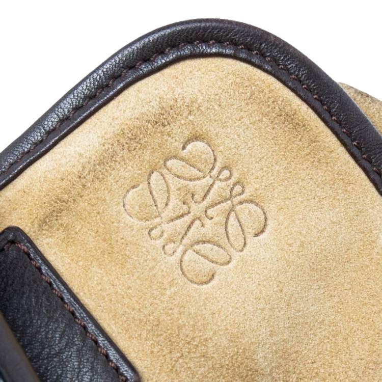 Pre Owned Loewe Cream/Dark Brown Suede and Leather Amazona 28 Bag