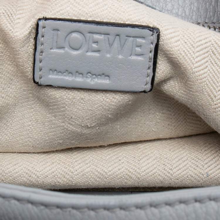 Pre Owned Loewe Grey Leather Flamenco Knot Hobo
