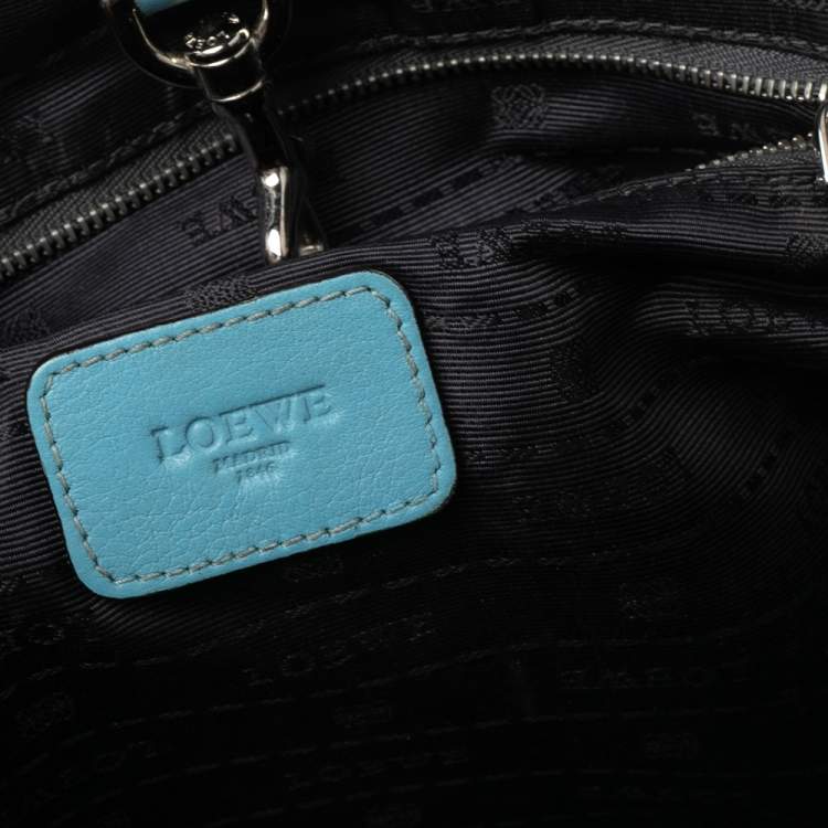 Pre Owned Loewe Blue Leather Heritage Tote