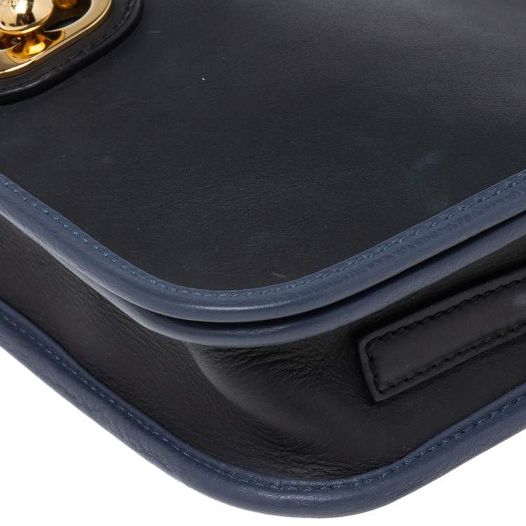 Pre Owned Loewe Black/Blue Leather Ines Shoulder Bag