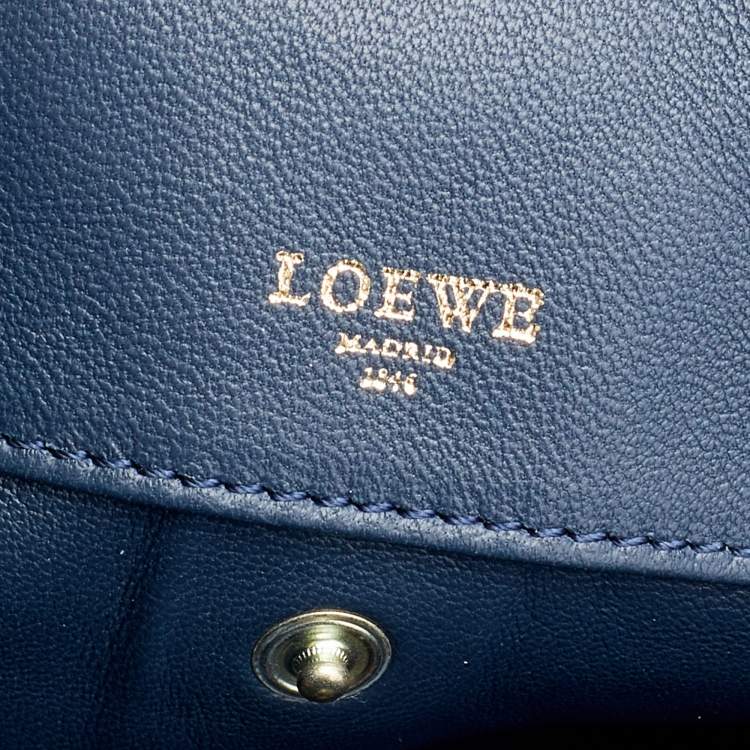 Pre Owned Loewe Green Leather and LIzard Detail Shoulder Bag
