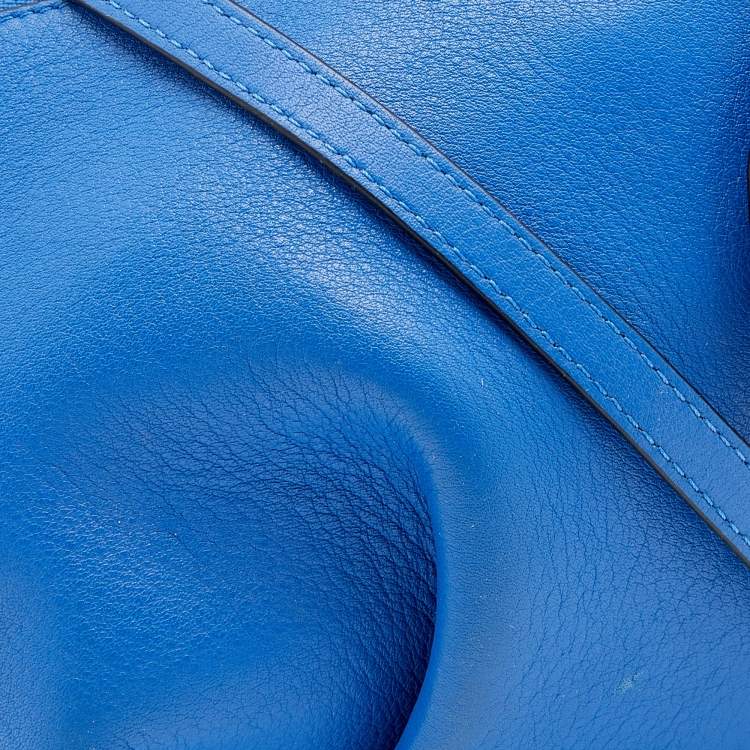 Pre Owned Loewe Blue Leather Elephant Shoulder Bag
