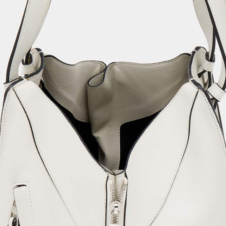 Pre Owned Loewe White Leather Small Hammock Shoulder Bag