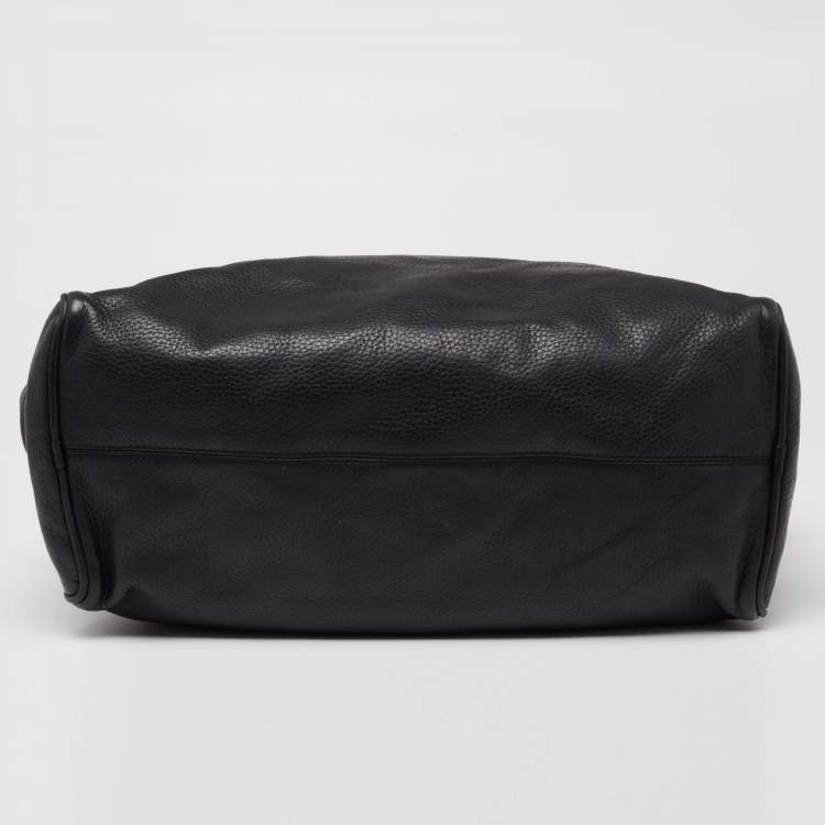 Pre Owned Loewe Black Leather Boston Bag