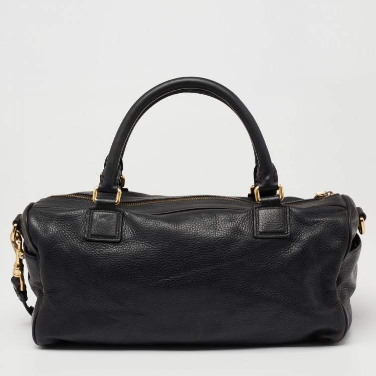 Pre Owned Loewe Black Leather Boston Bag