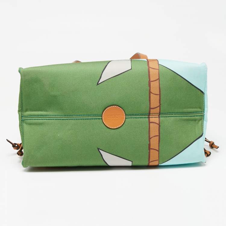 Pre Owned Loewe Multicolor Canvas Ken Price Easter Island Bamboo Tote