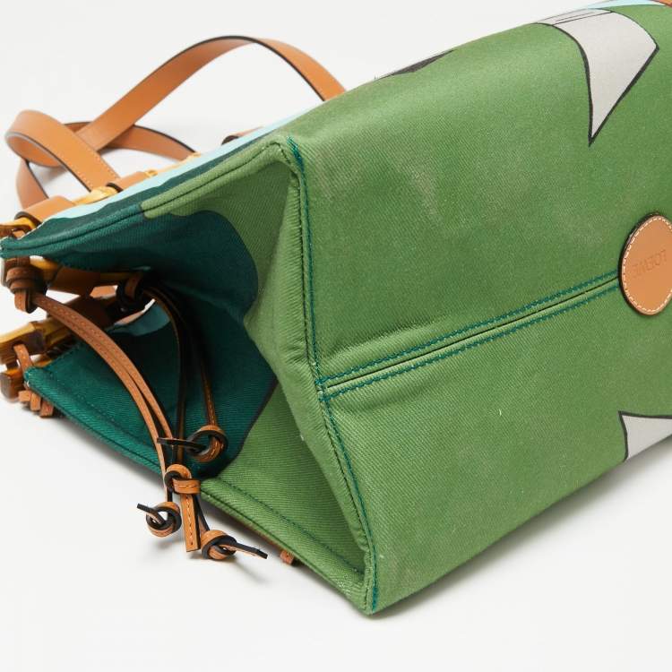 Pre Owned Loewe Multicolor Canvas Ken Price Easter Island Bamboo Tote