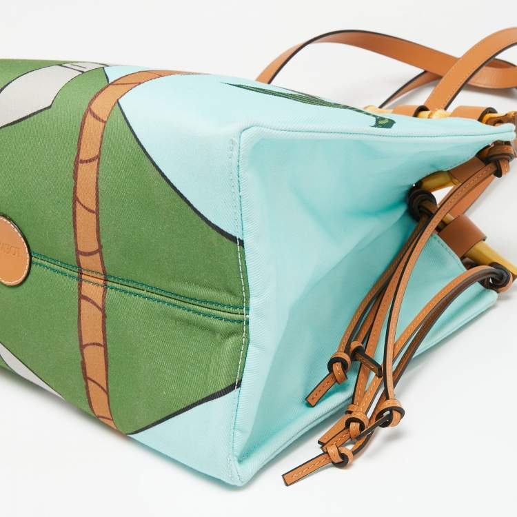 Pre Owned Loewe Multicolor Canvas Ken Price Easter Island Bamboo Tote