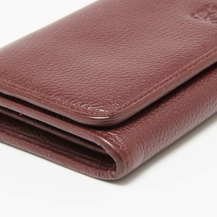مملوكة مسبقًا Loewe Bordeaux Leather Flap Continental Wallet
