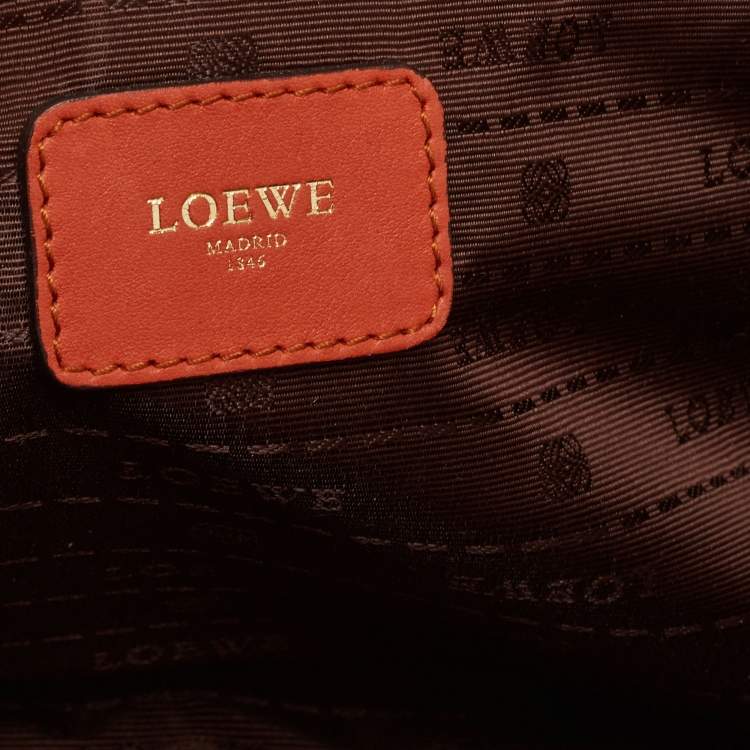 Pre Owned Loewe Orange Leather Amazona Satchel