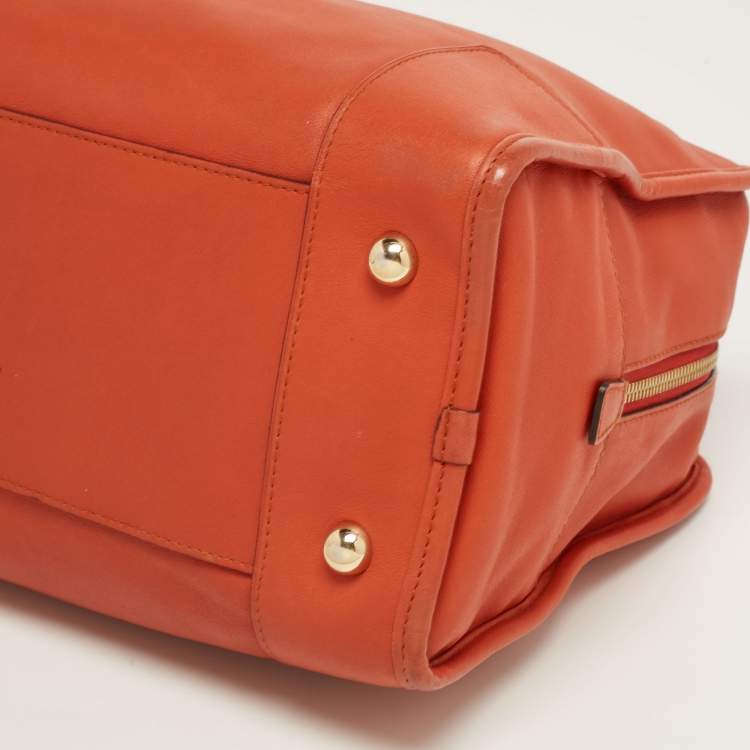 Pre Owned Loewe Orange Leather Amazona Satchel