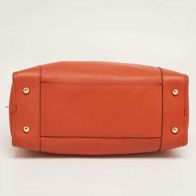 Pre Owned Loewe Orange Leather Amazona Satchel