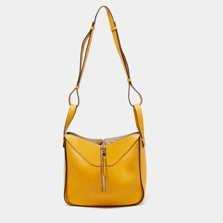 Pre Owned Loewe Mustard Leather Hammock Shoulder Bag