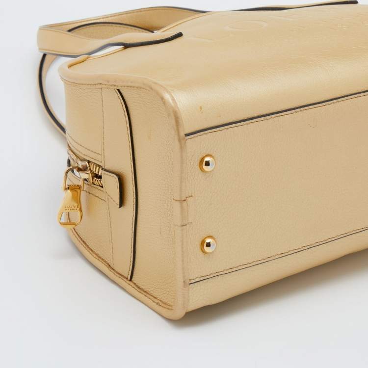 Pre Owned Loewe Metallic Gold Leather Satchel