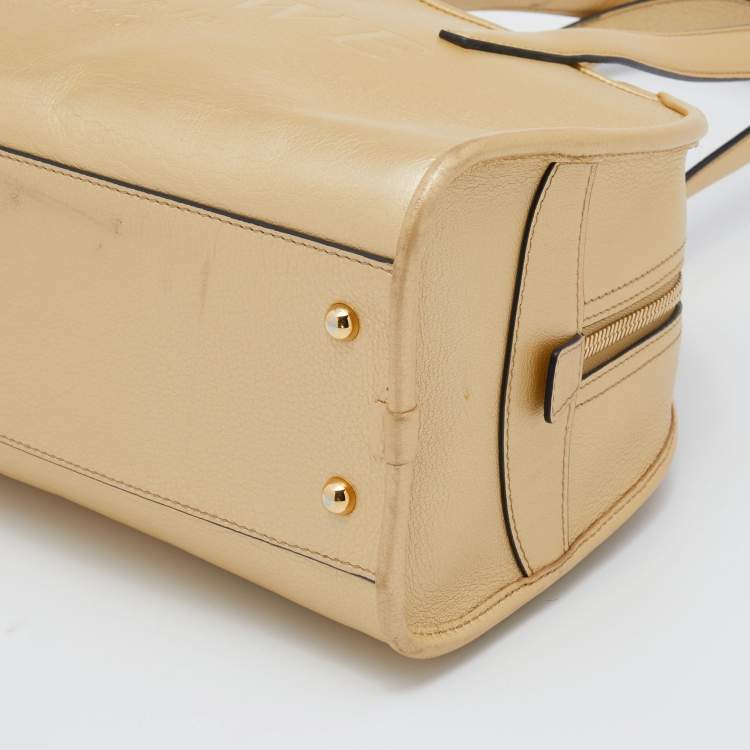 Pre Owned Loewe Metallic Gold Leather Satchel