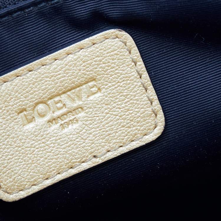 Pre Owned Loewe Metallic Gold Leather Satchel