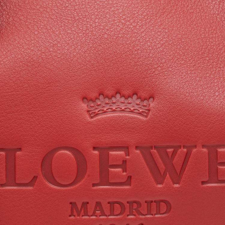 Pre Owned Loewe Red Leather Heritage Tote