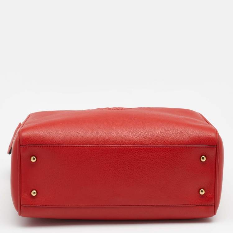 Pre Owned Loewe Red Leather Heritage Tote