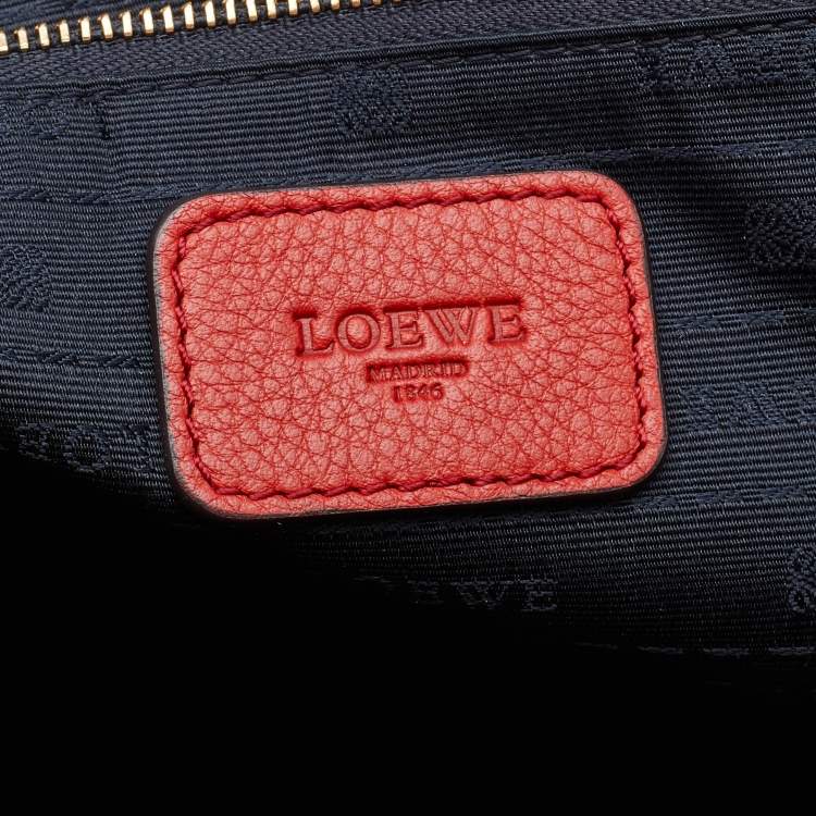 Pre Owned Loewe Red Leather Heritage Tote