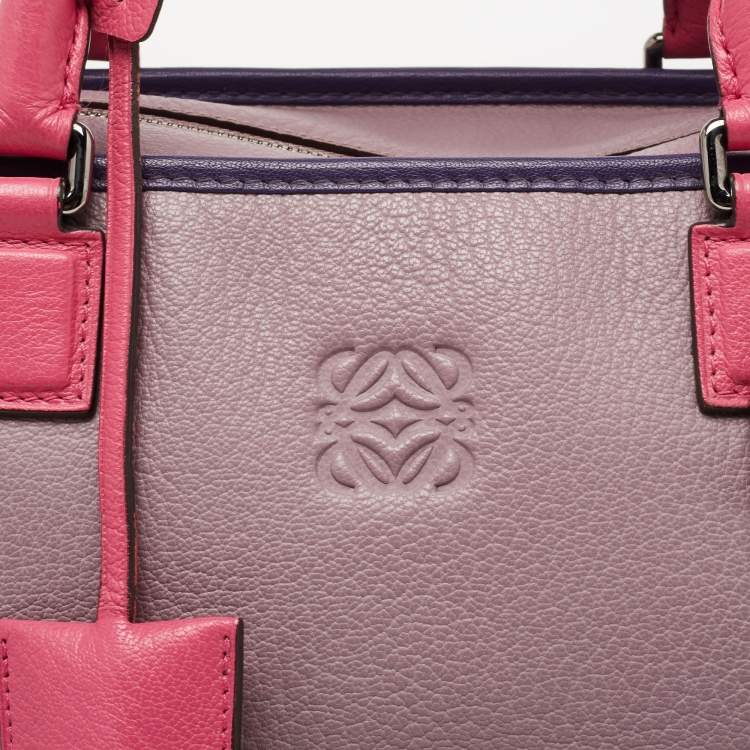 Pre Owned Loewe Tri Color Leather Amazona Satchel