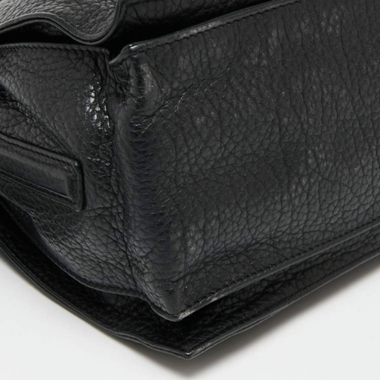 Pre Owned Loewe Black Leather Flamenco Crossbody Bag