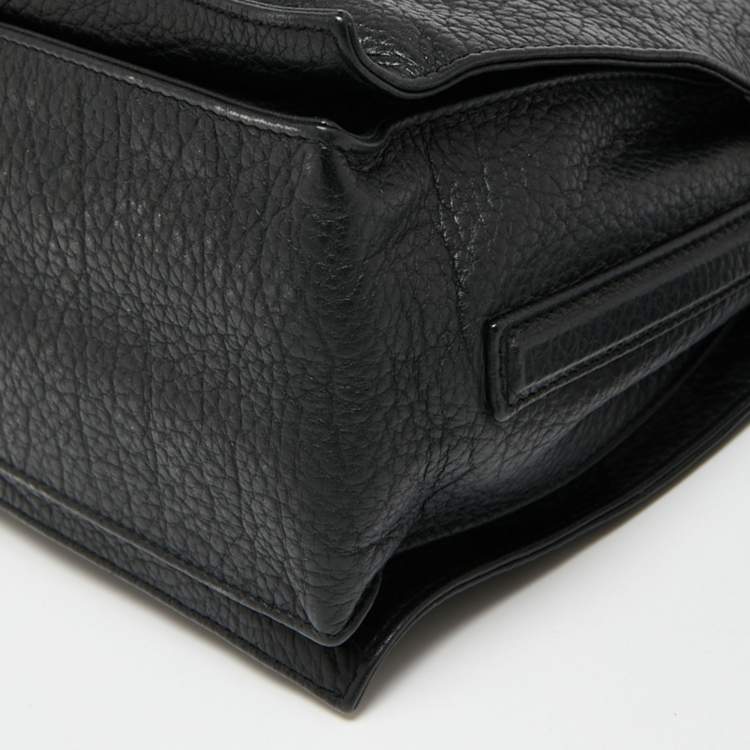Pre Owned Loewe Black Leather Flamenco Crossbody Bag